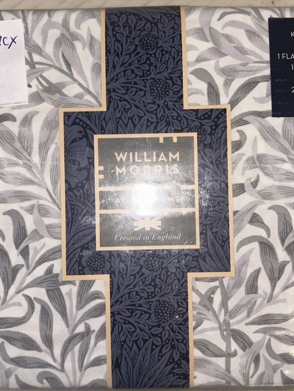 New William Morris Willow Bough King Sheet Set ~Dove Gray~ 4-Piece
